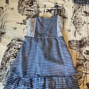 Striped Blue and White Kids Dress